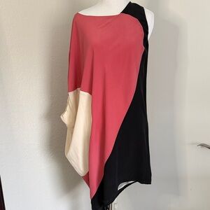 SPACE STYLE CONCEPTS Elegant Asymmetric Colorblock Dress